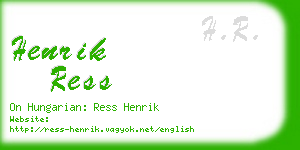 henrik ress business card